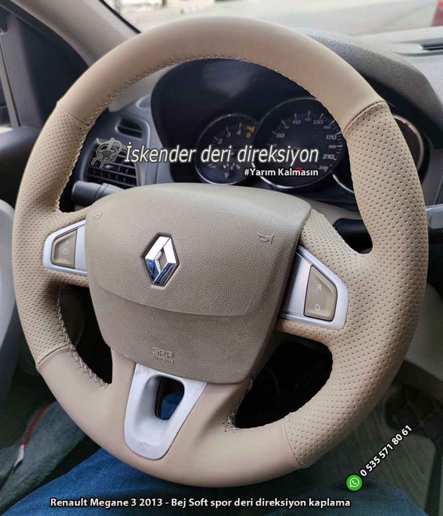 Renault Megane 3 bej Privilege direksiyon kaplama