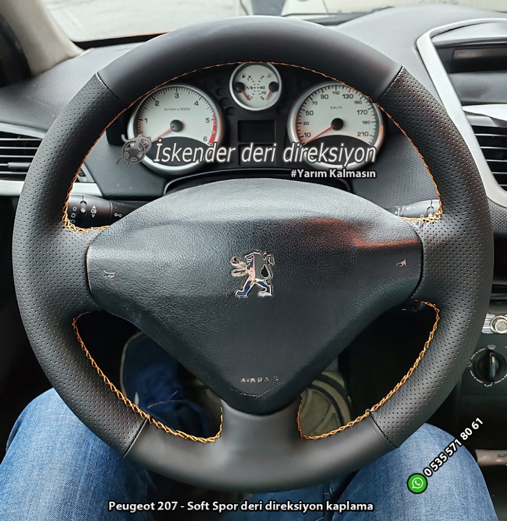 Peugeot 207 - Soft Spor deri direksiyon kaplama (1)
