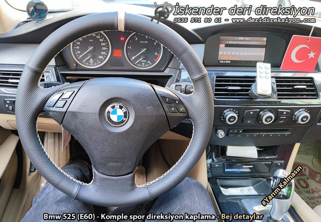 BMW 5 Serisi E60 deri direksiyon kaplama