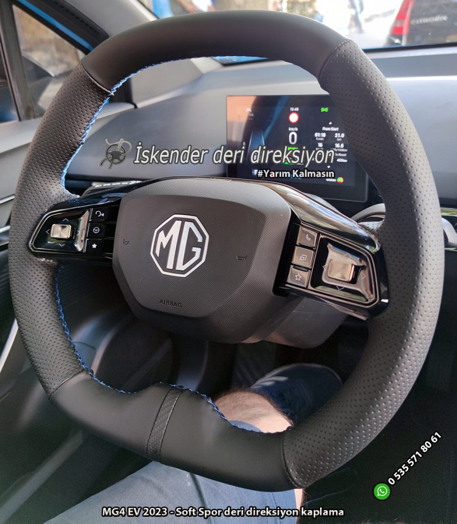 MG Elektrikli araç deri direksiyon kılıfı