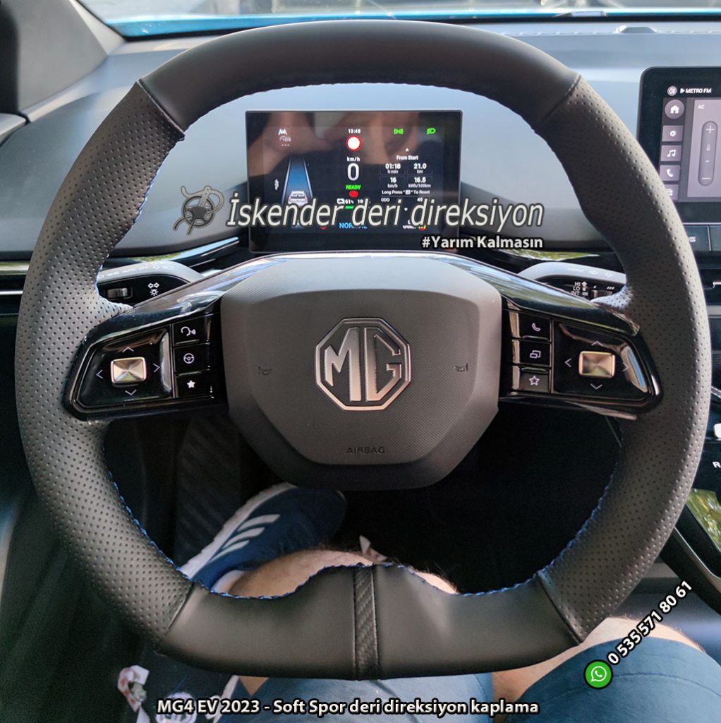 MG Elektrikli araç deri direksiyon kılıfı