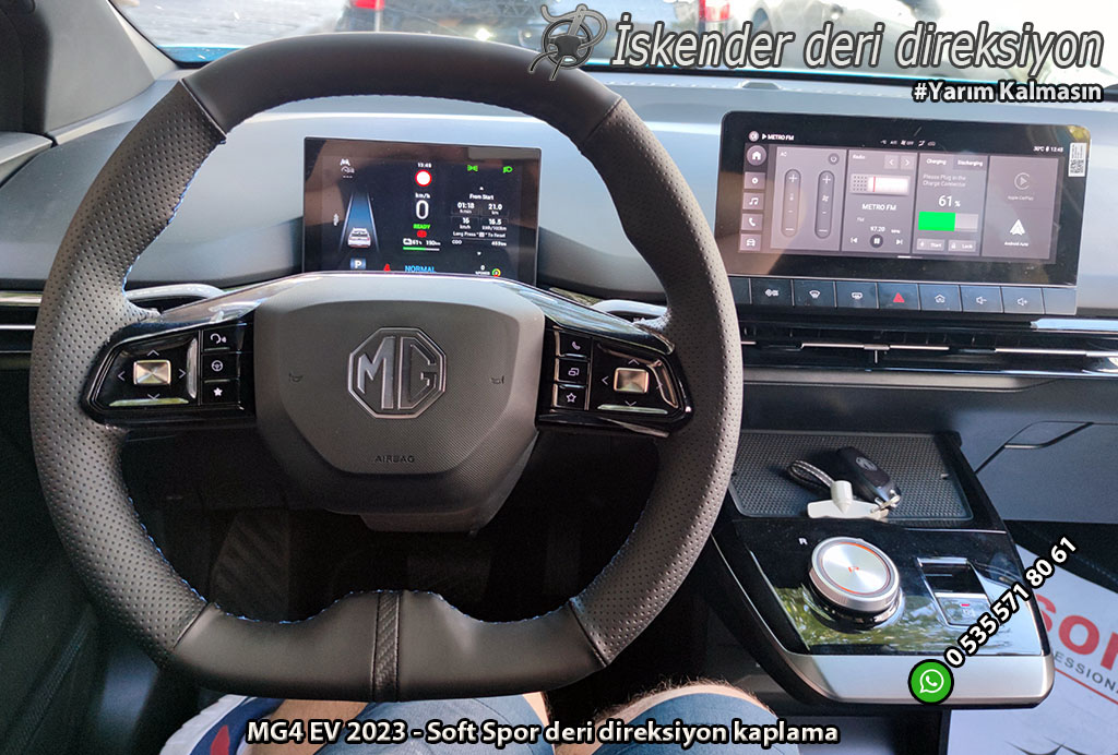 MG Elektrikli araç deri direksiyon kaplama