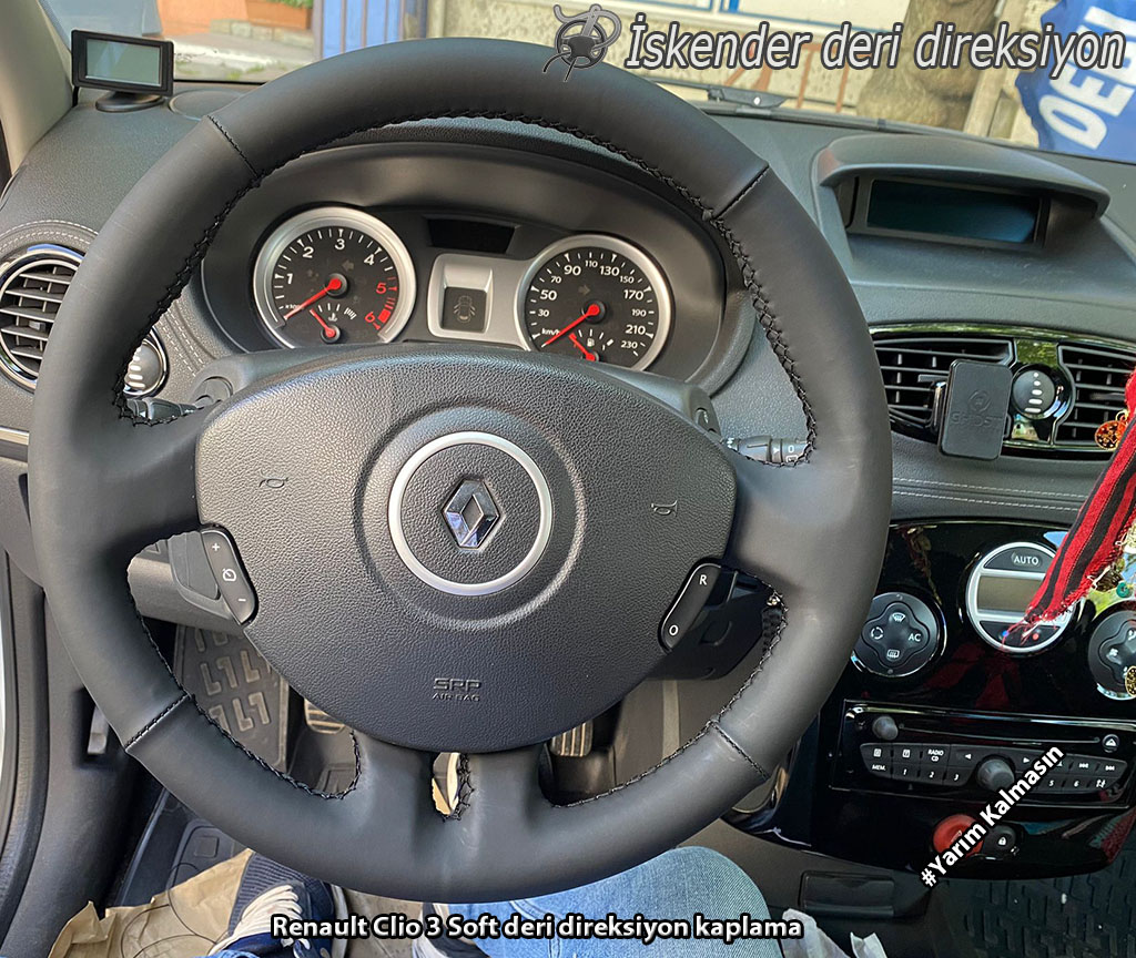 Renault Clio 3 deri direksiyon kılıfı