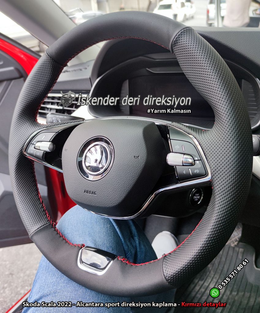 Skoda Superb deri direksiyon kılıfı